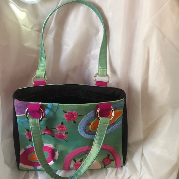 Jazzd Embroidered Purse 100% Silk - Picture 3 of 6